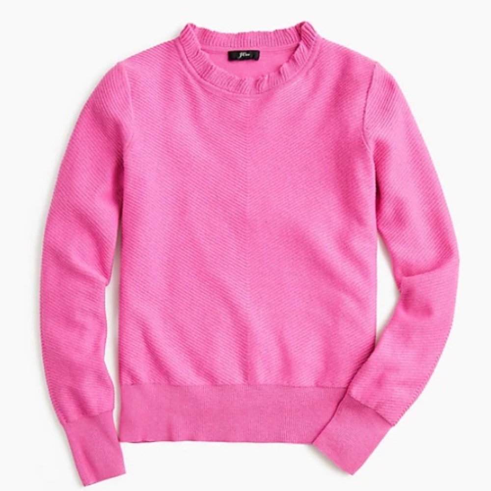 J Crew Ruffle Neck Pullover Sweater